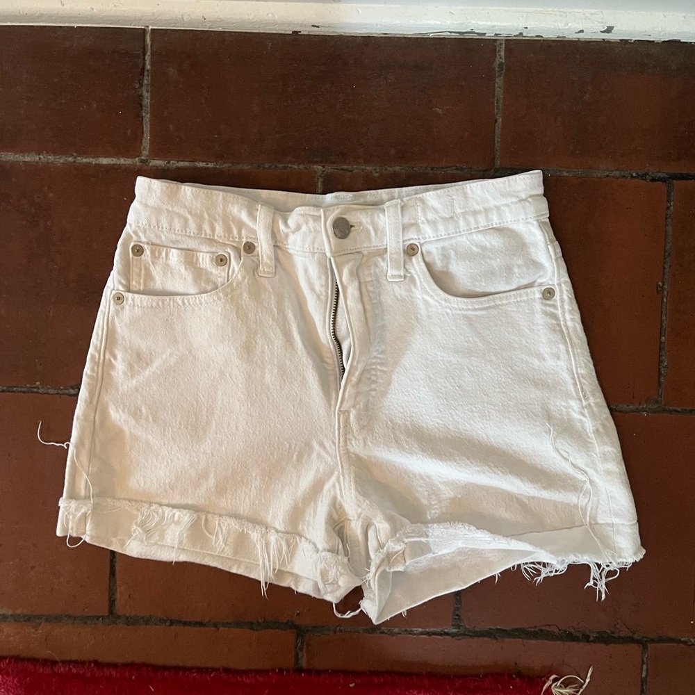 Madewell White Jean Shorts